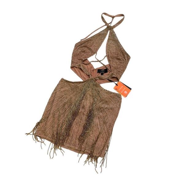 DUNDAS x REVOLVE Cher‎ Embellished Mini Dress in Gold - Picture 5 of 14